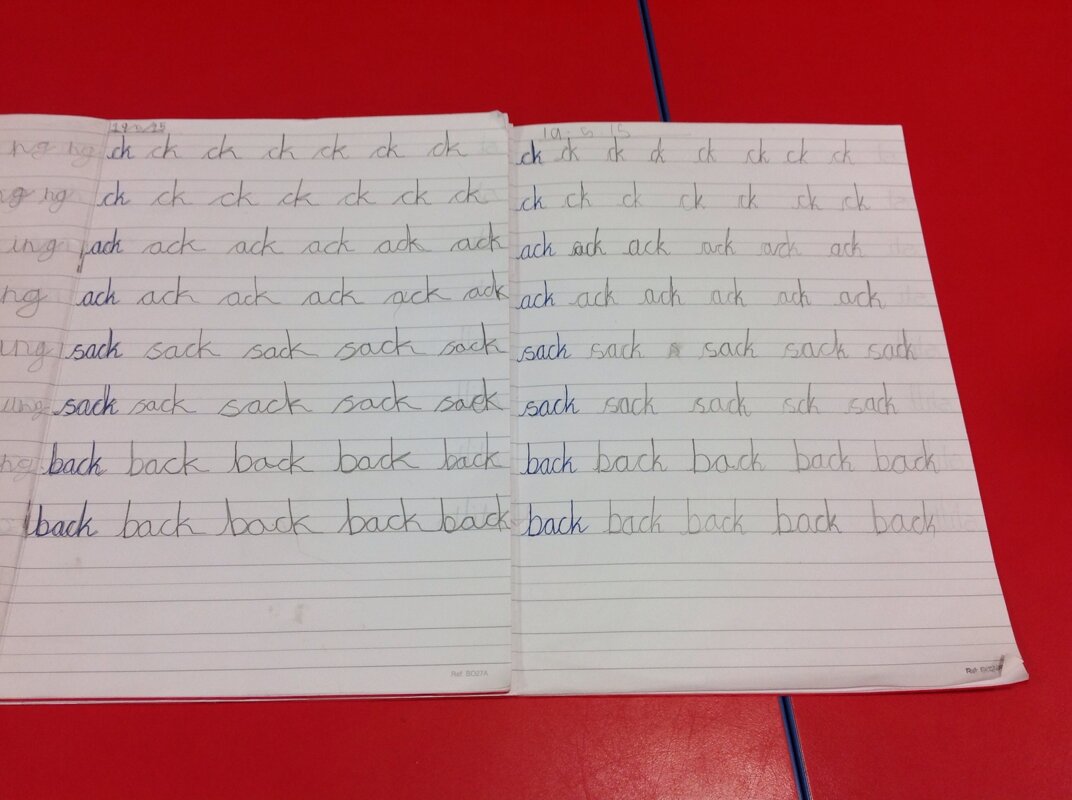 Image of Miss Clegg's handwriting stars are ...